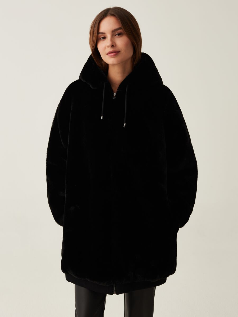 Full-zip teddy coat with hood_1