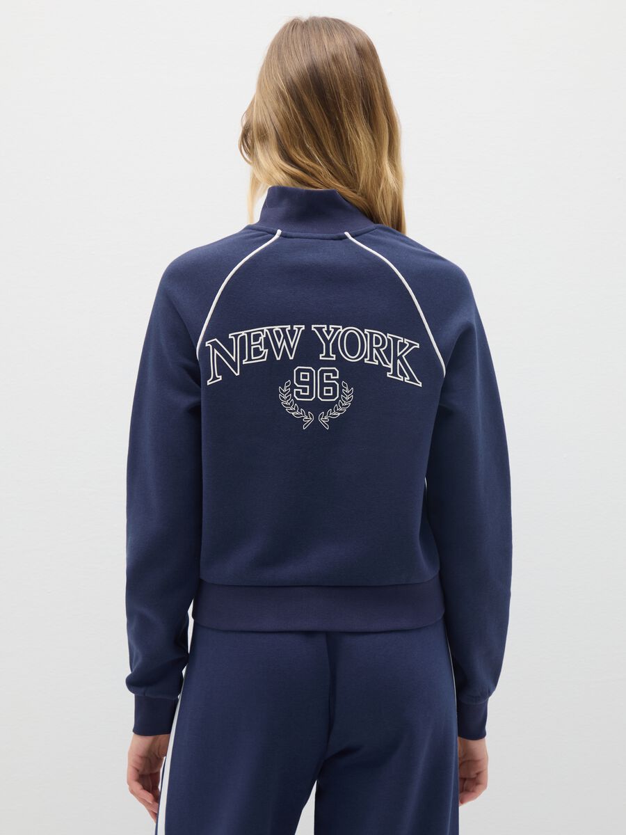 Blue cotton blend sweatshirt regular fit_3