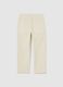 Beige children's trousers in ribbed cotton blend regular fit_1