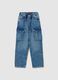 Boys' blue cargo jeans in pure cotton denim relaxed fit_3