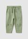 Girls' green slim fit stretch cotton trousers_0