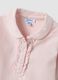 Pink stretch organic cotton polo shirt with ruffle details for baby girl_3