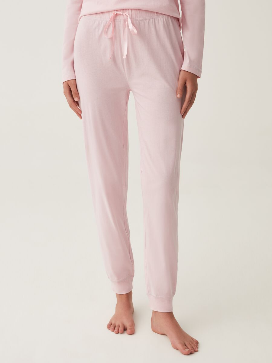Long pyjama trousers in cotton_1