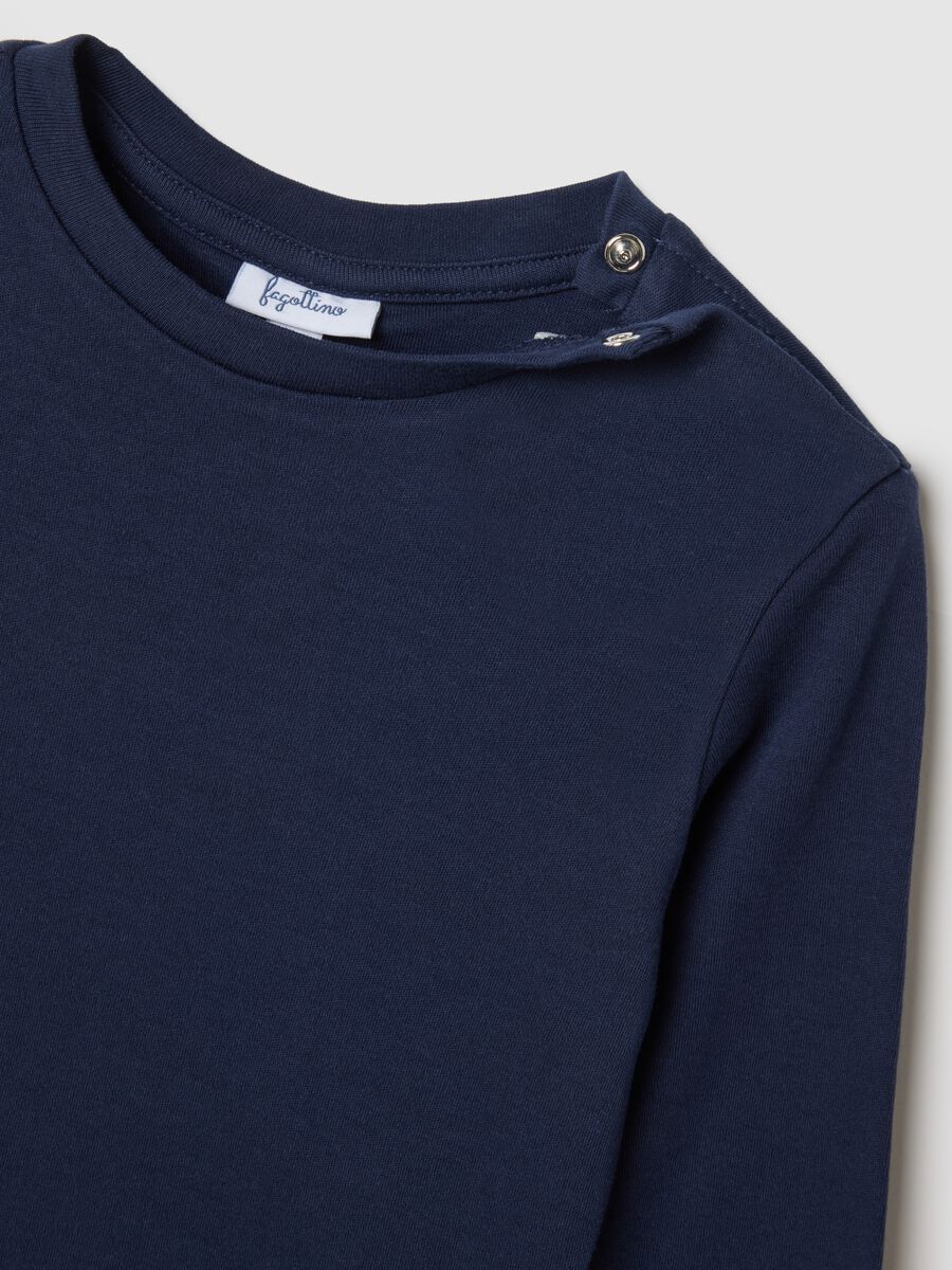 Long sleeve blue cotton shirt_2