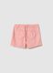 Pink pure cotton regular fit skirt with buttons for girls_1