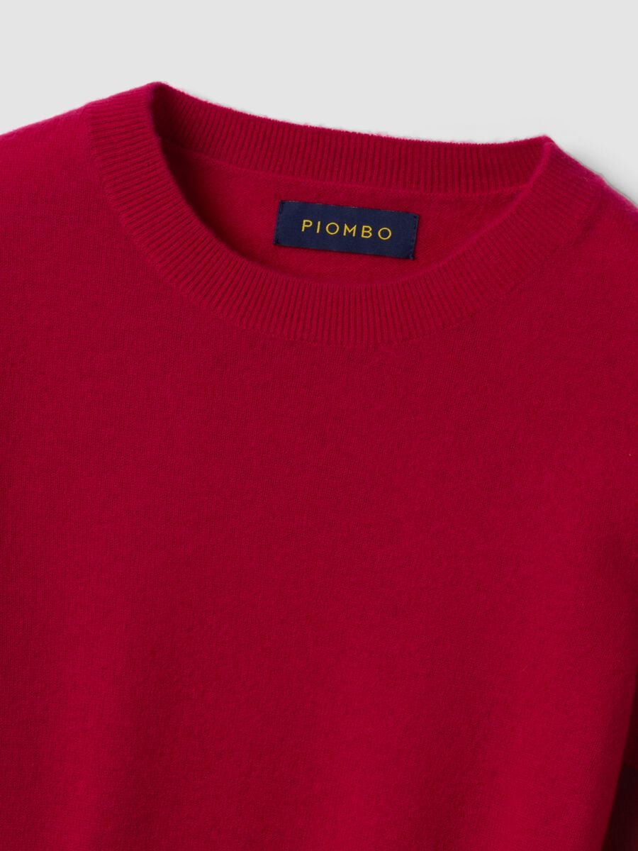 Maglia rossa in pura lana a girocollo_1