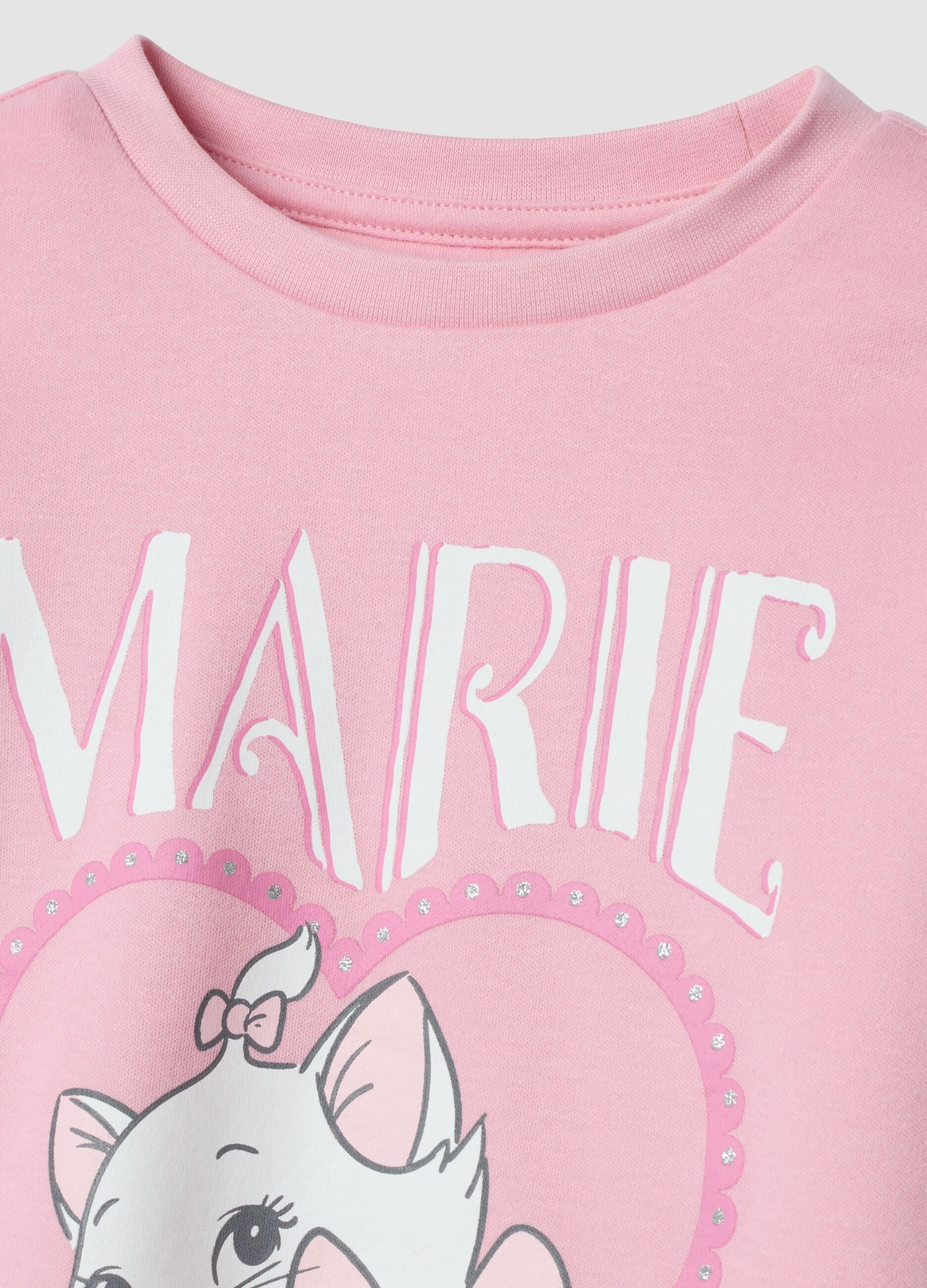 Pink organic cotton pyjamas with Aristocats print