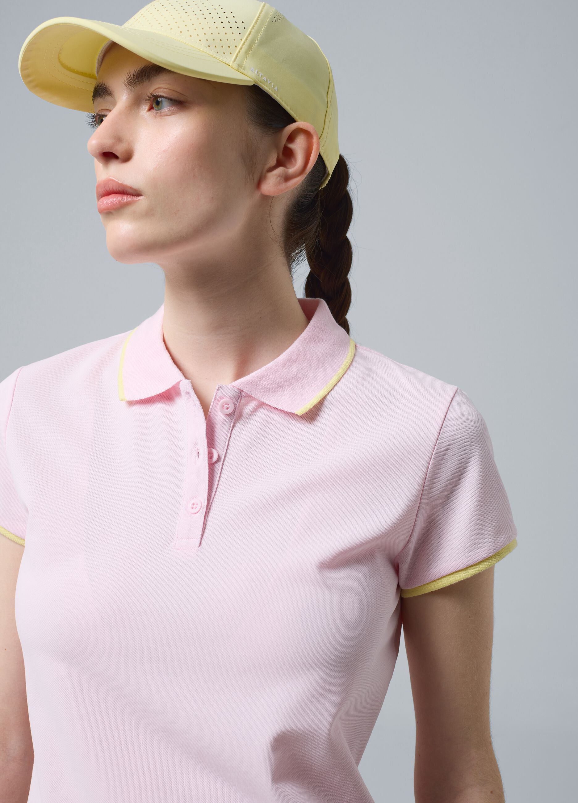 Rosa ALTAVIA COURT Sport-Poloshirt aus Stretch-Baumwolle