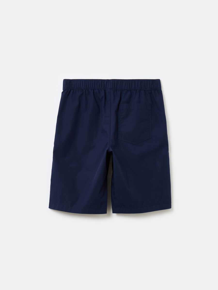 Pull-on Bermuda shorts in poplin_1