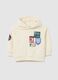 White oversized cotton blend children's hoodie_3