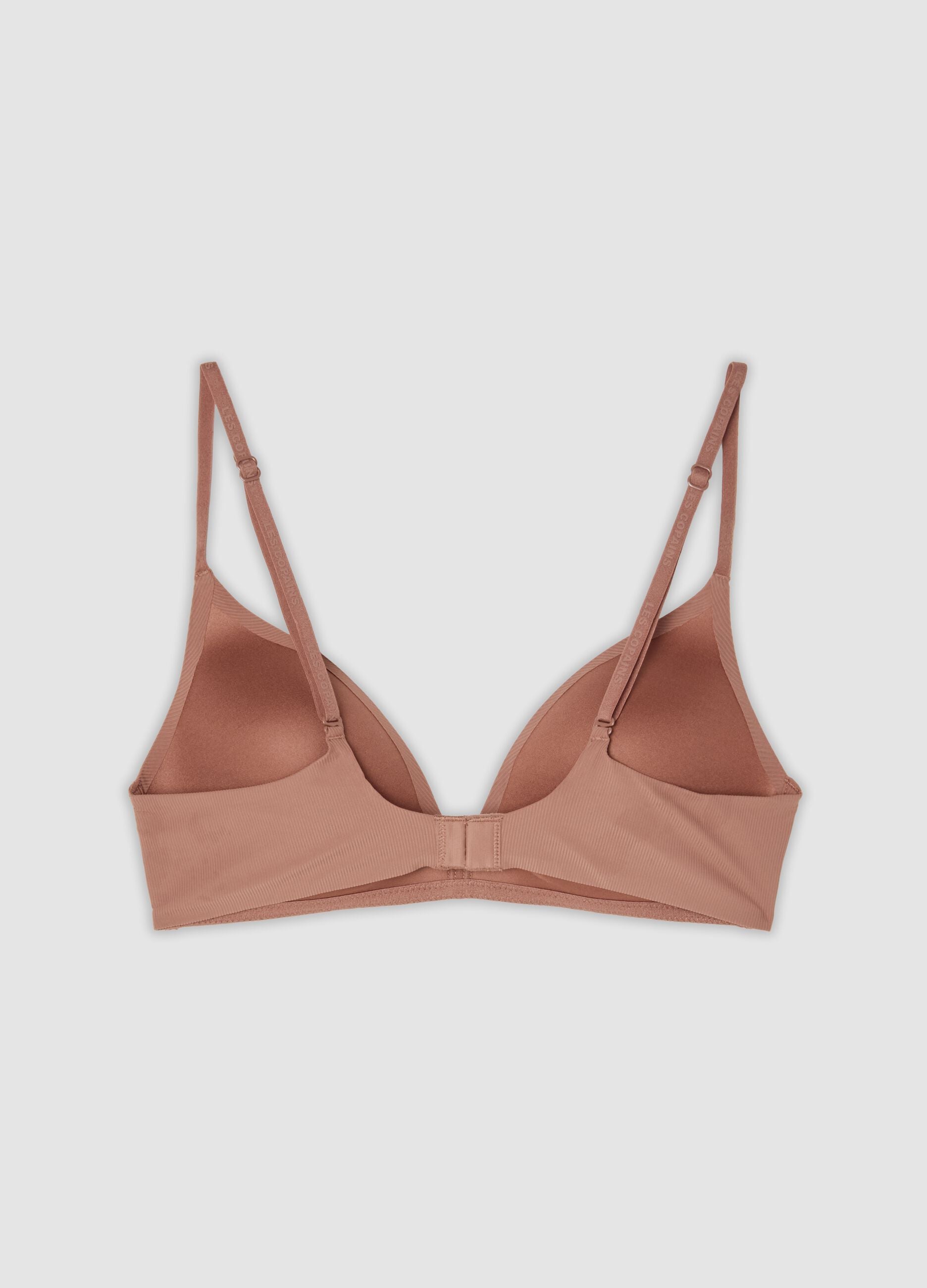 Pink padded stretch microfibre bra