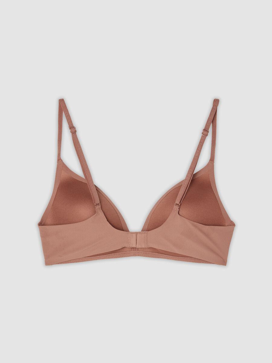 Pink padded stretch microfibre bra_1