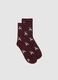 Short Red Socks with Christmas Decorations_0