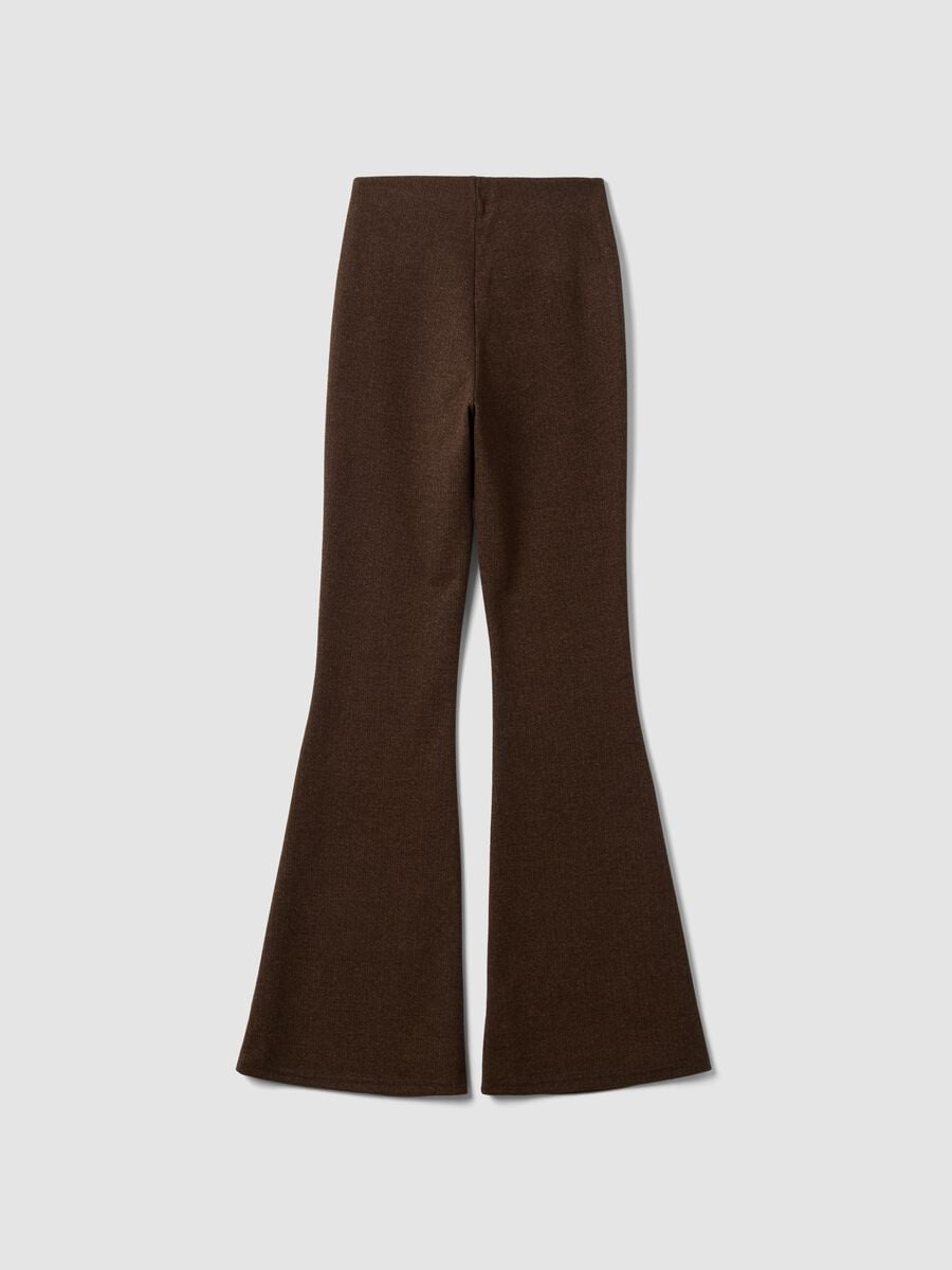 Brown flared trousers in stretch viscose_2