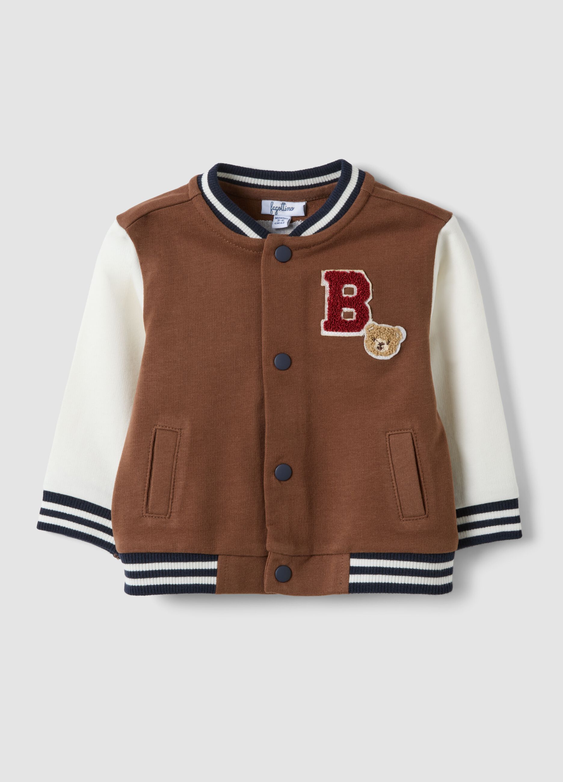 Brown organic cotton sweatshirt for baby, regular fit