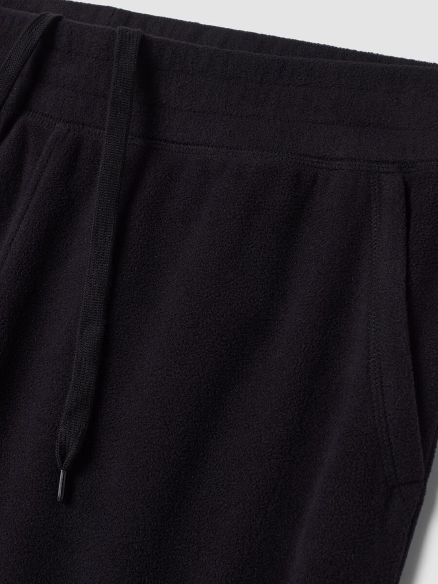Black fleece jogger trousers, regular fit_1