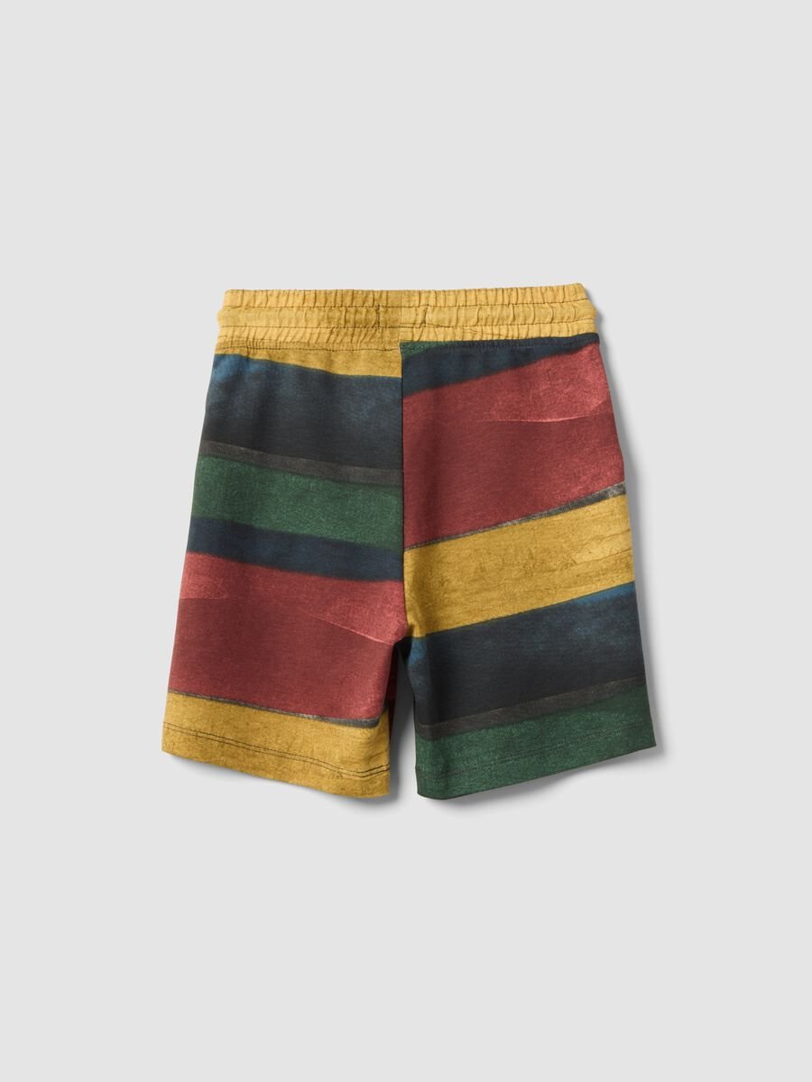 Multicolour striped pure cotton shorts for boys_1