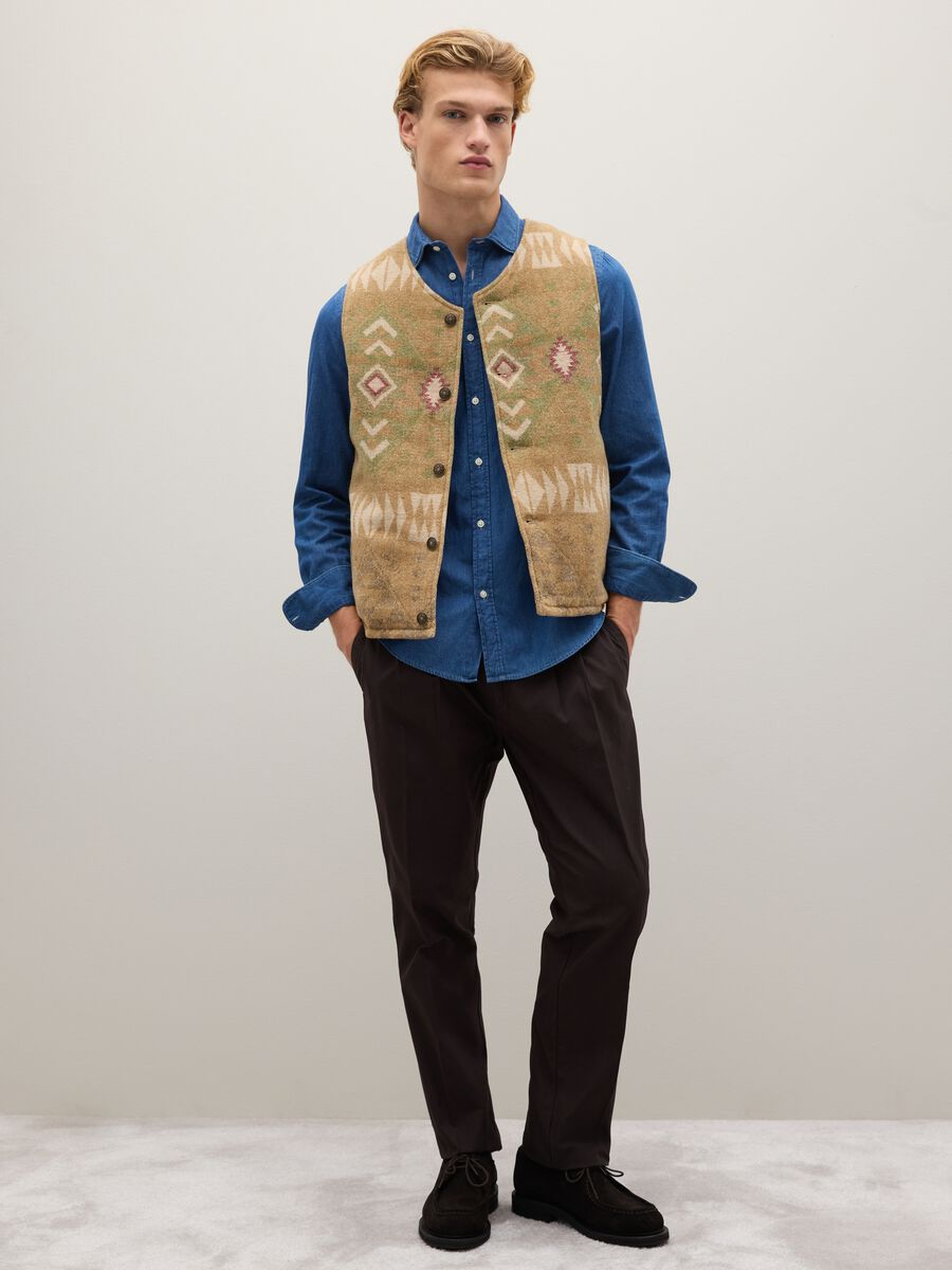 Multicolour wool blend waistcoat with buttons_2