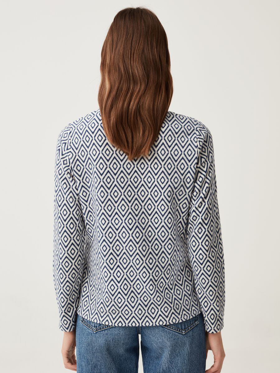 Fleece sweatshirt with mock neck and all-over print_2