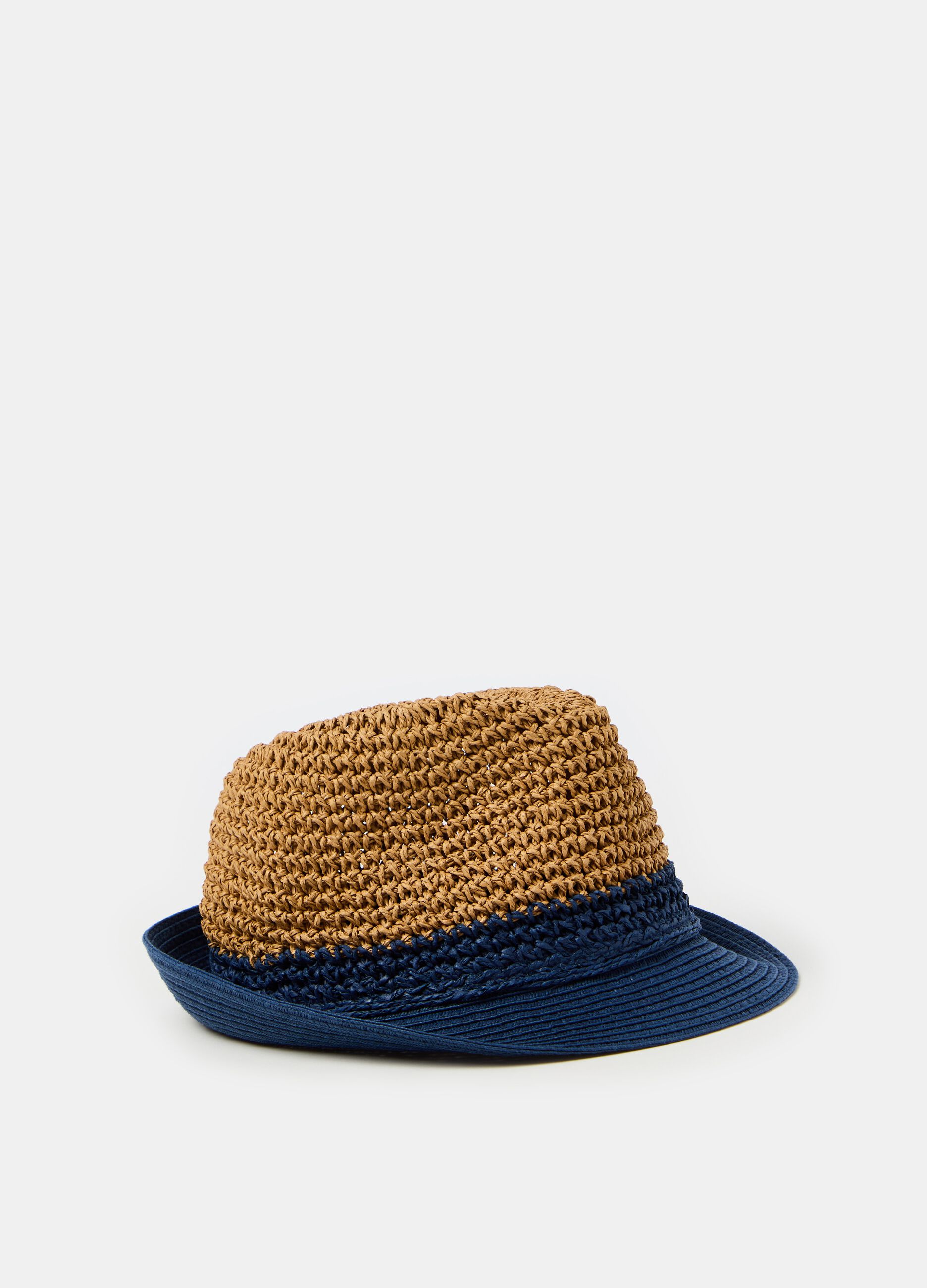 Sombrero Trilby con ala en contraste
