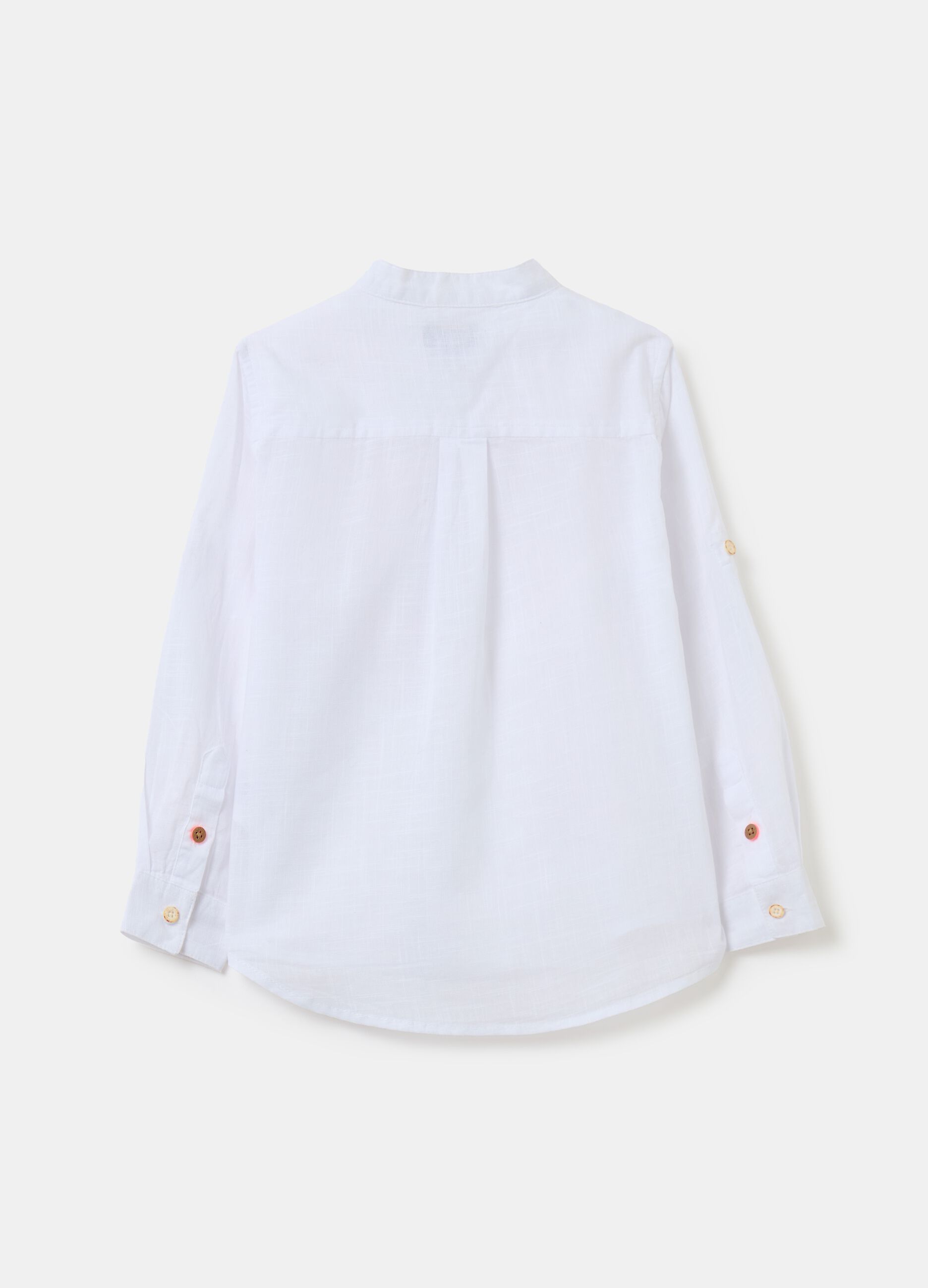 Cotton shirt with Mandarin collar