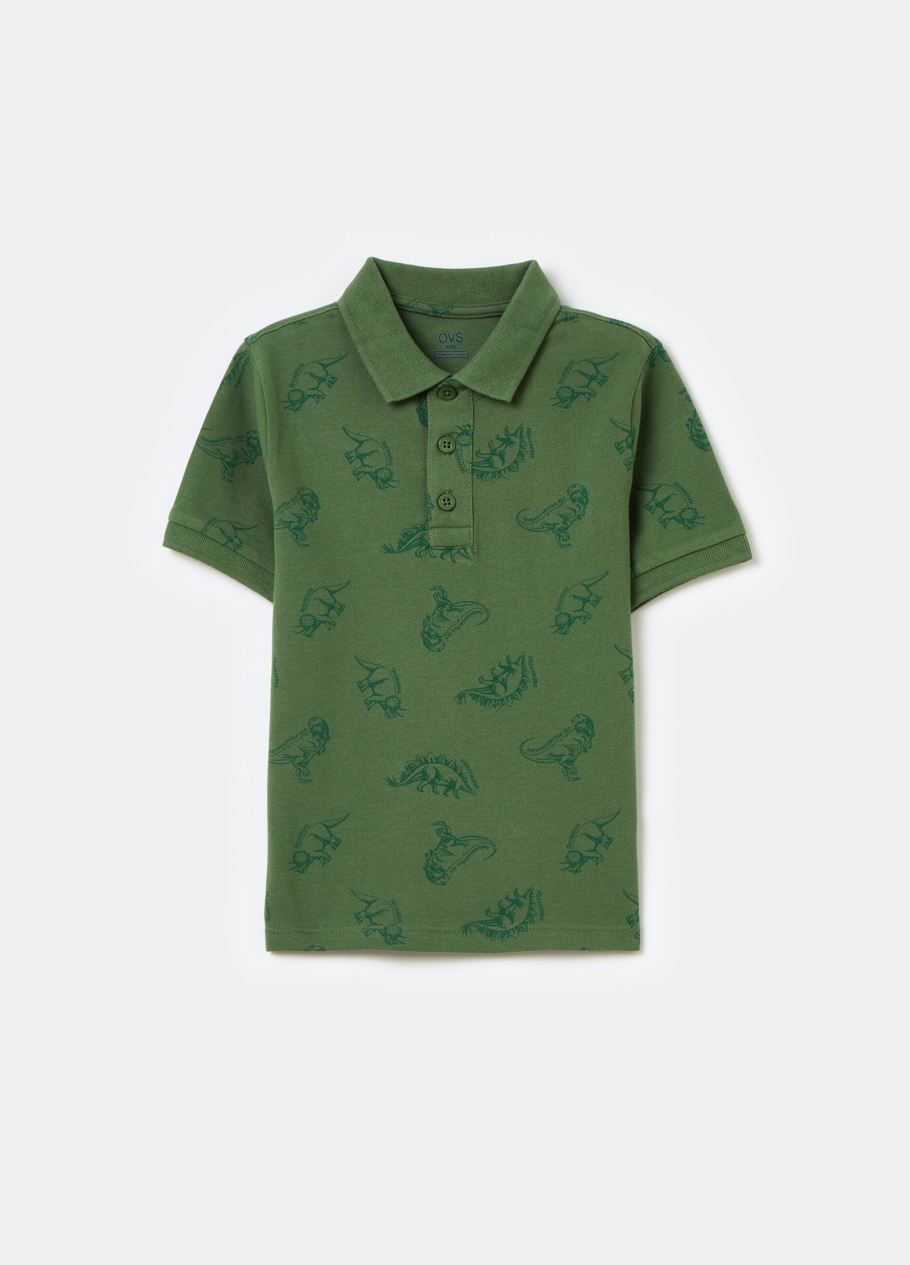 Cotton polo shirt with print