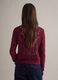 Regular fit red cotton blend jumper with knit pattern_3