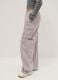 Girl's regular fit grey pure cotton cargo trousers_2