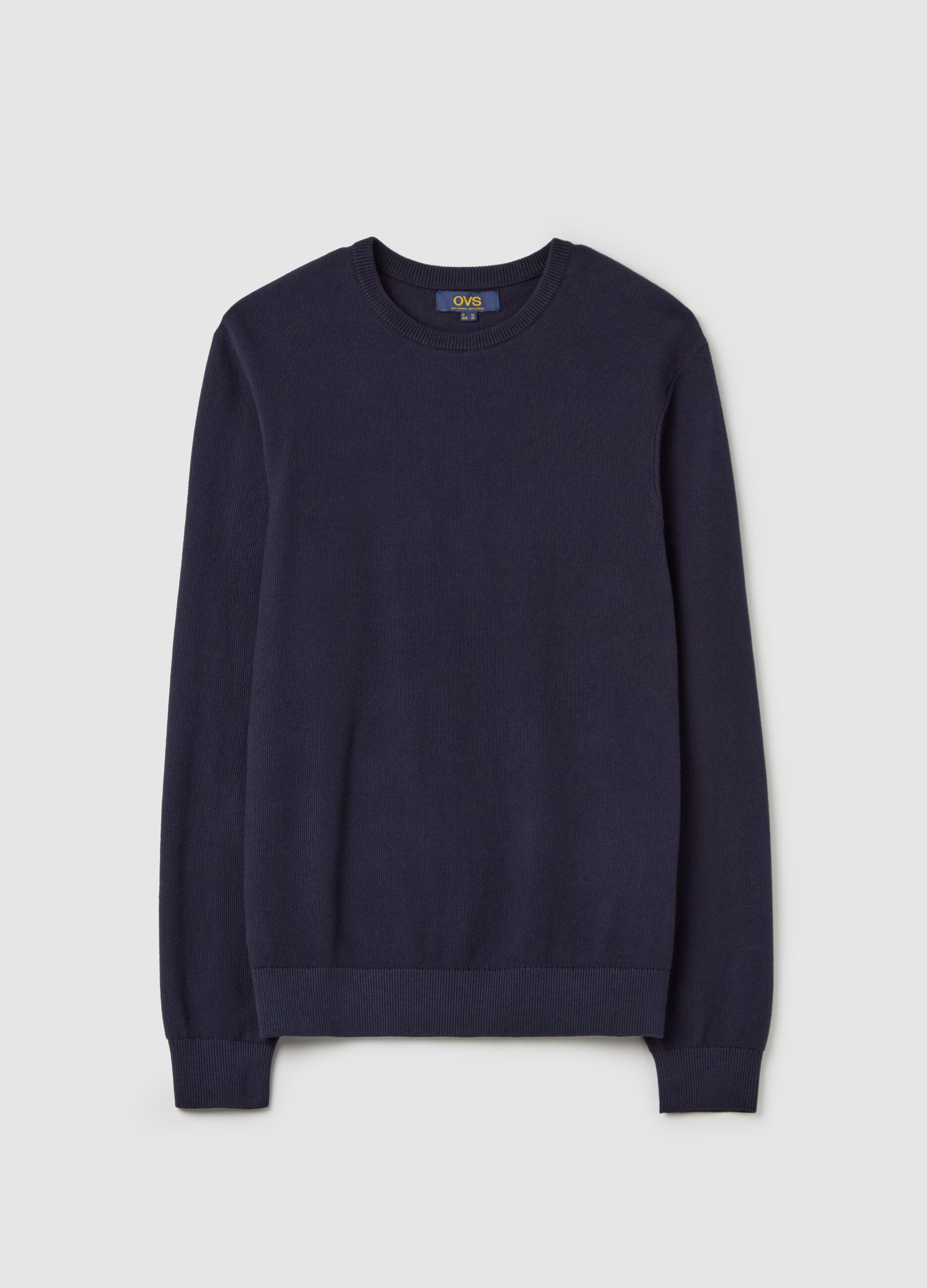 Cotton pullover with micro weave