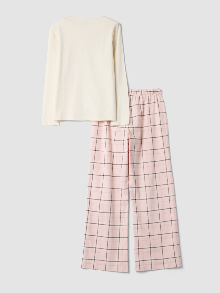 Pink pure organic cotton crew-neck pyjamas_6