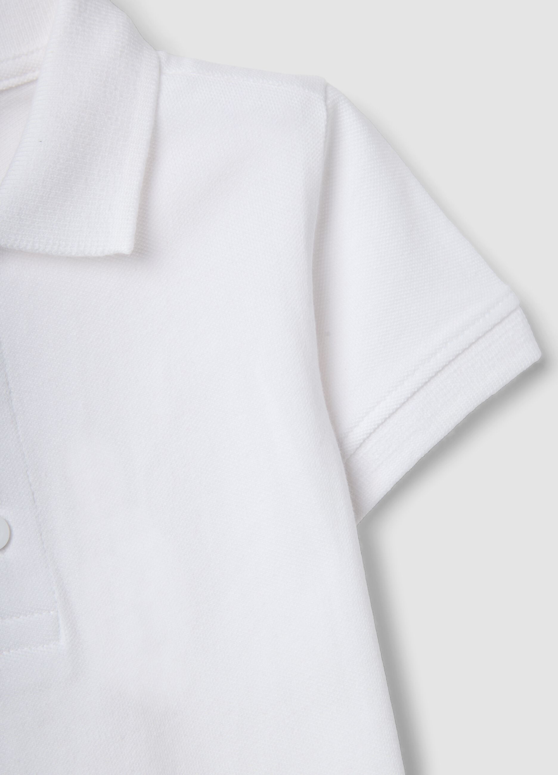 White organic cotton polo shirt for boys, regular fit