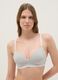 Grey triangle cotton bra with padding_0