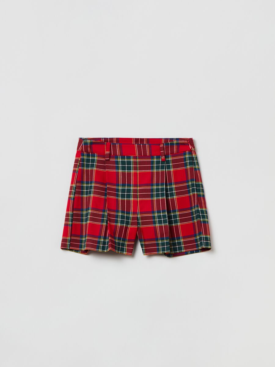 Bermuda shorts with tartan pattern_0