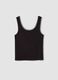 Black stretch cotton tank top with contrast trim, regular fit_4
