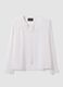 White regular-fit blouse with V-neck and tie detail_4