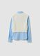 Camicia azzurra in puro cotone con gilet a maglia per ragazza_2