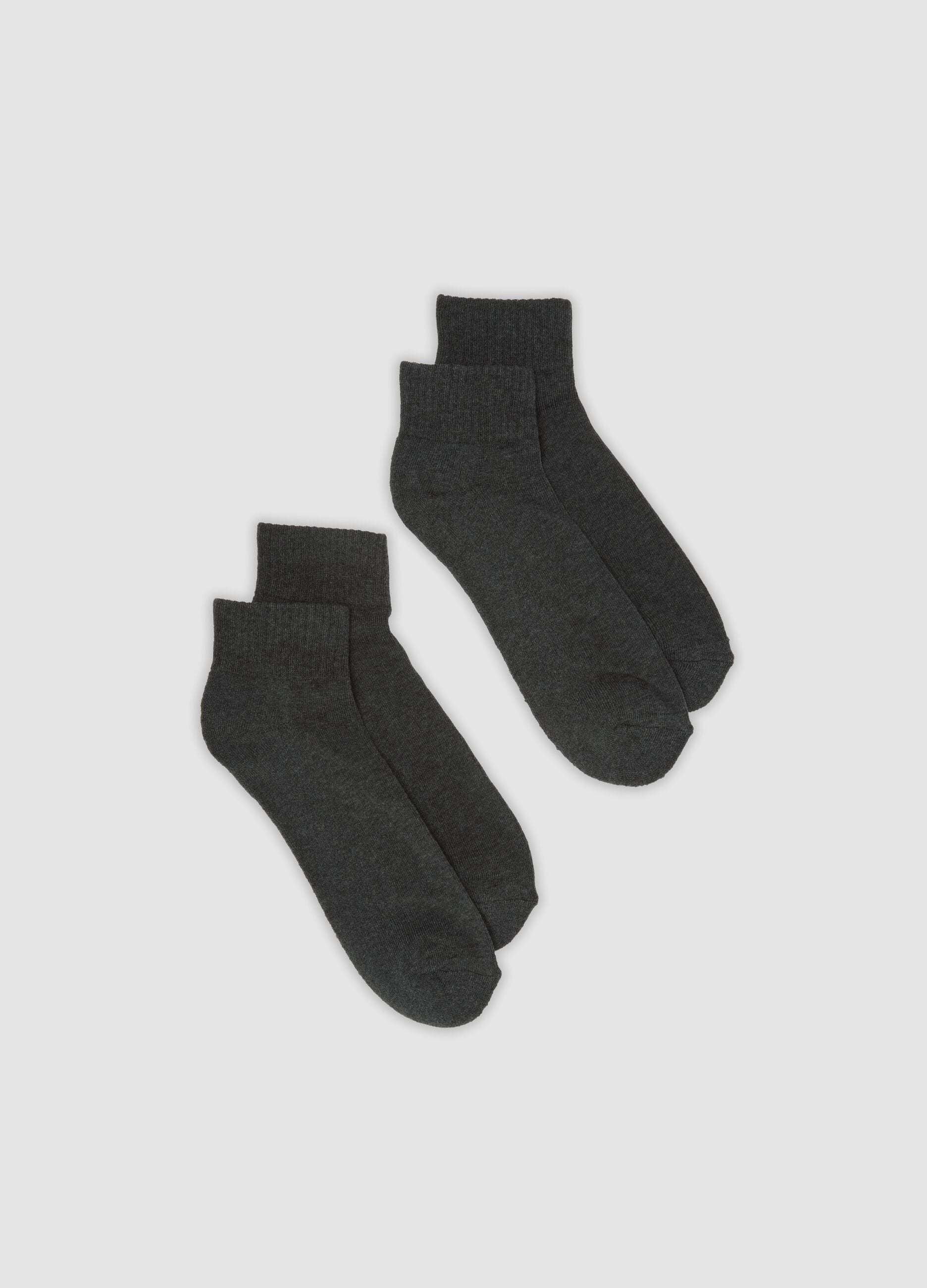 2er-Pack graue Sport-Kn&ouml;chelsocken aus elastischer Bio-Baumwolle