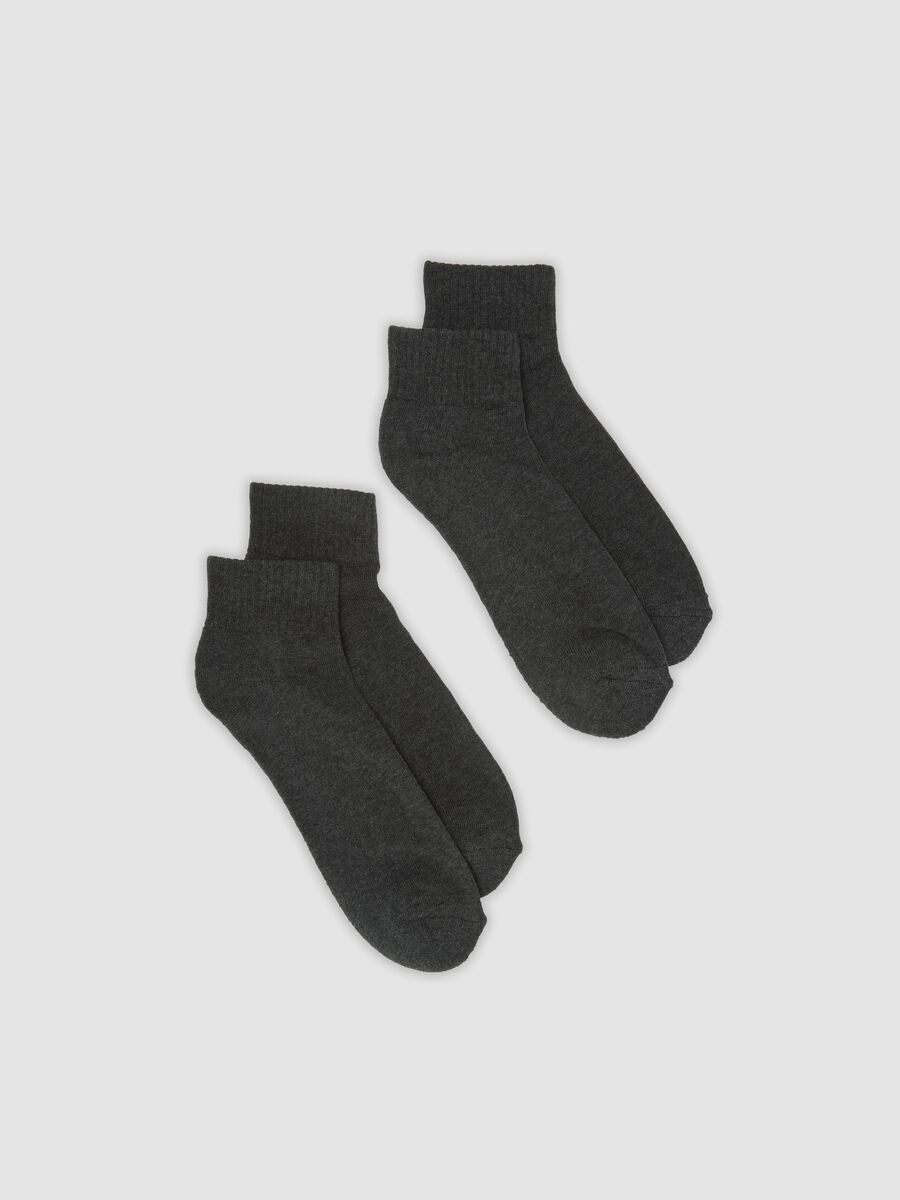 2er-Pack graue Sport-Kn&ouml;chelsocken aus elastischer Bio-Baumwolle_0