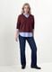 Red viscose-blend top with layered-look effect_2