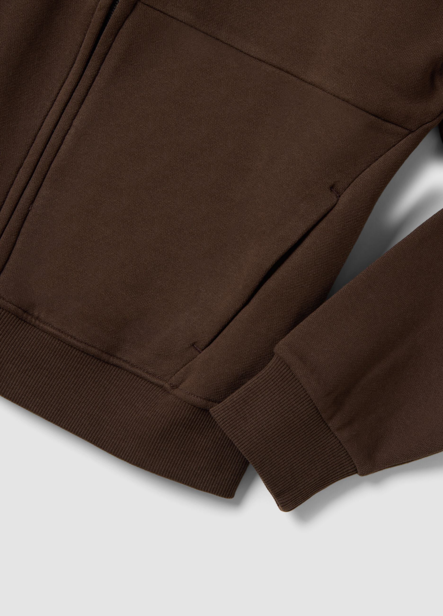 Brauner Hoodie aus reiner Bio-Baumwolle im Relaxed Fit