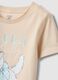 Beige regular fit pure cotton T-shirt with print for girls_2