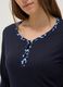 Blue nightshirt in pure cotton regular fit with Henley neckline_3