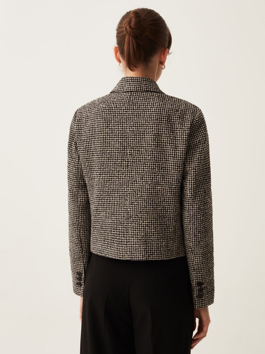 Double-breasted blazer in houndstooth tweed_2