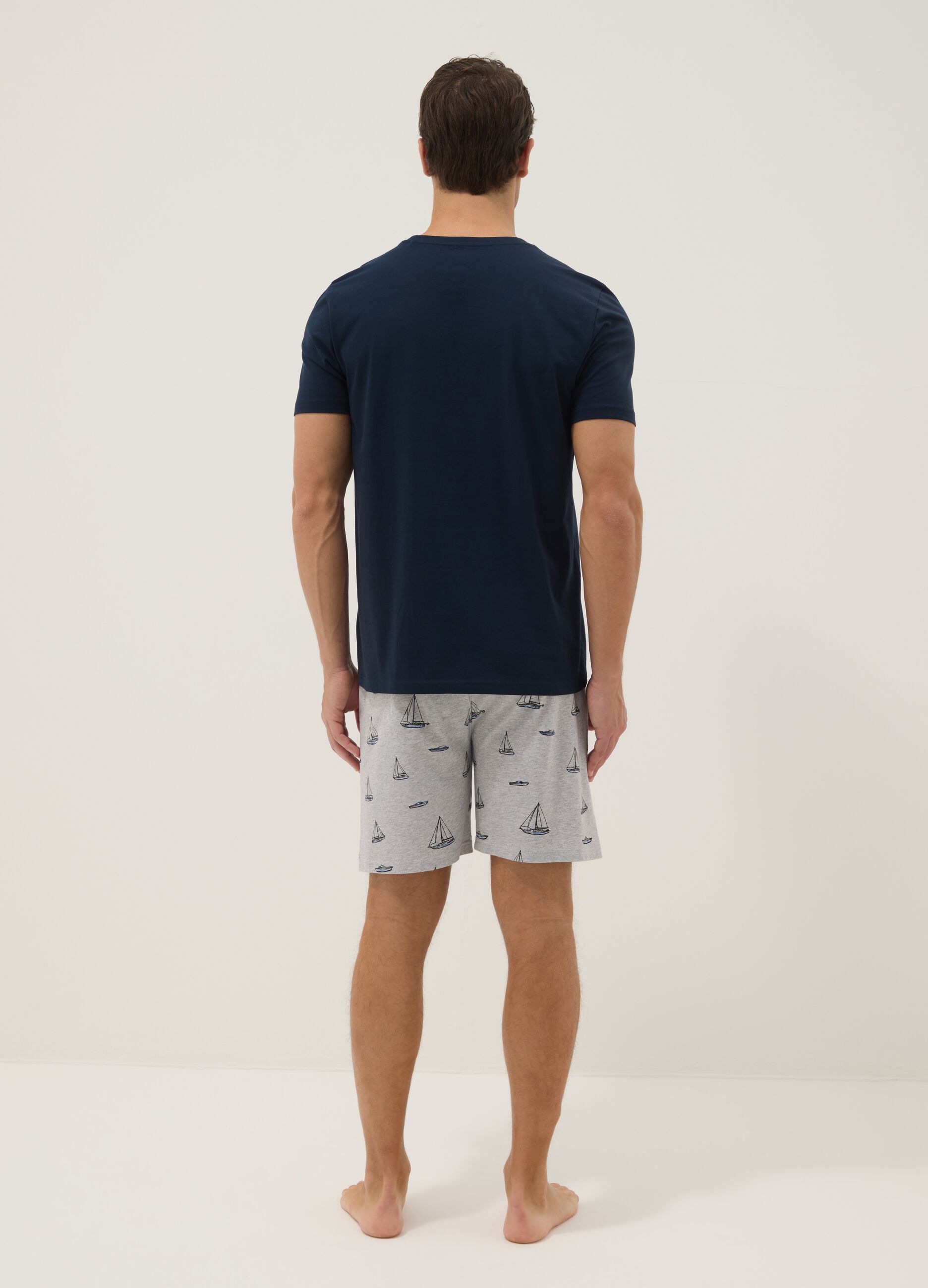 Multifarbene Pyjamas aus reiner Bio-Baumwolle im Regular Fit mit Prints
