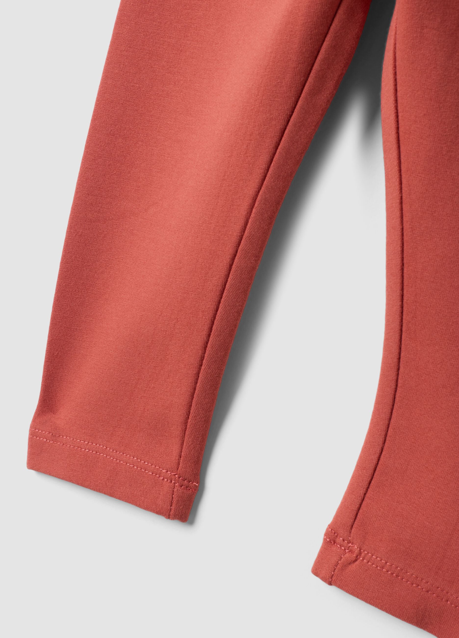 Leggings vermelhas regular fit em algod&atilde;o org&acirc;nico el&aacute;stico
