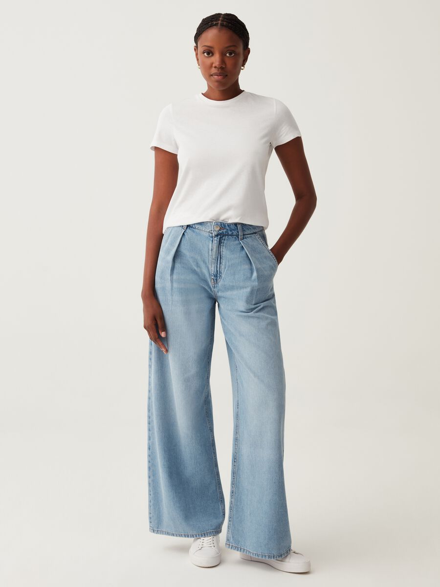 High-rise wide-leg jeans with darts_0