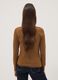 Brown slim-fit stretch viscose T-shirt_2