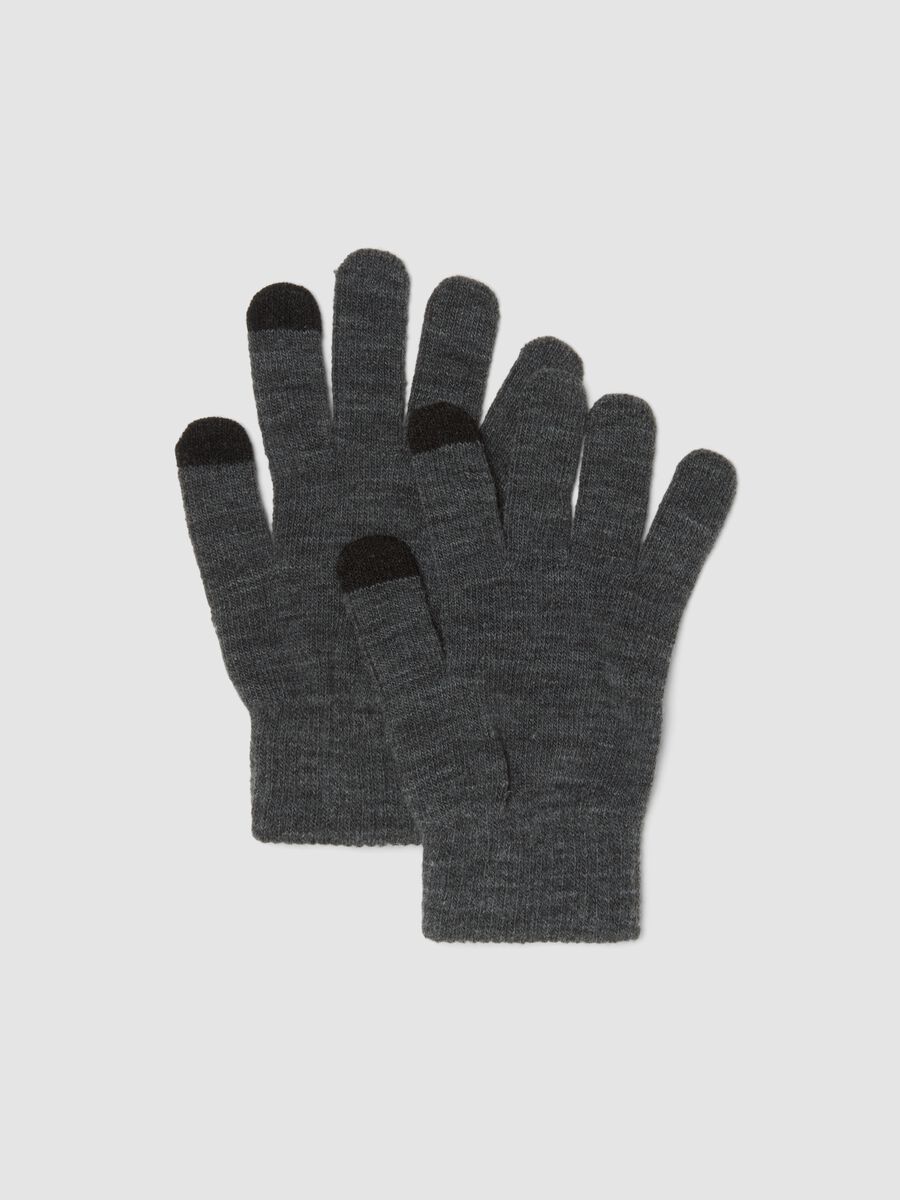 Graue Handschuhe aus Stretchmaterial_0