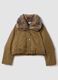 Bomber imbottito verde con colletto a contrasto e zip regular fit_0