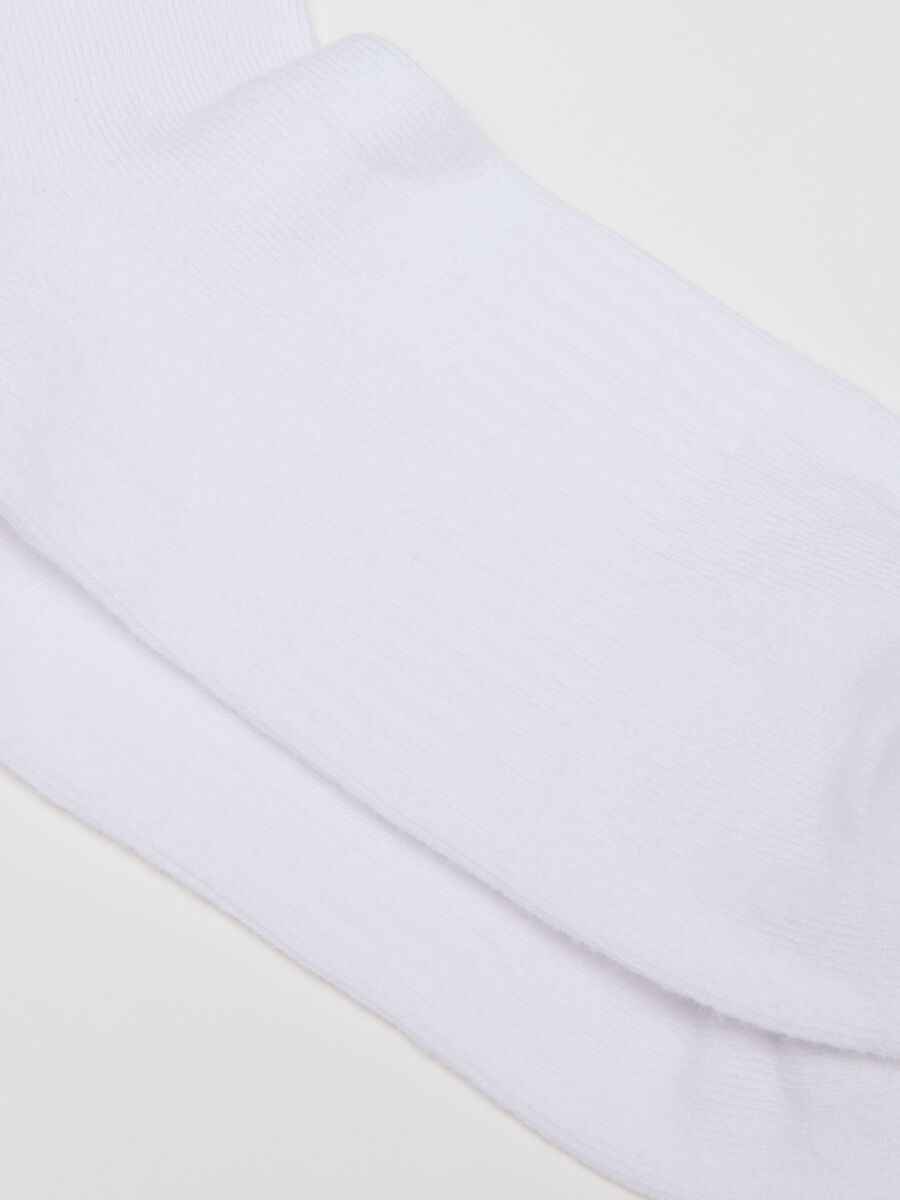 White Stretch Cotton Sports Socks Tripack_2
